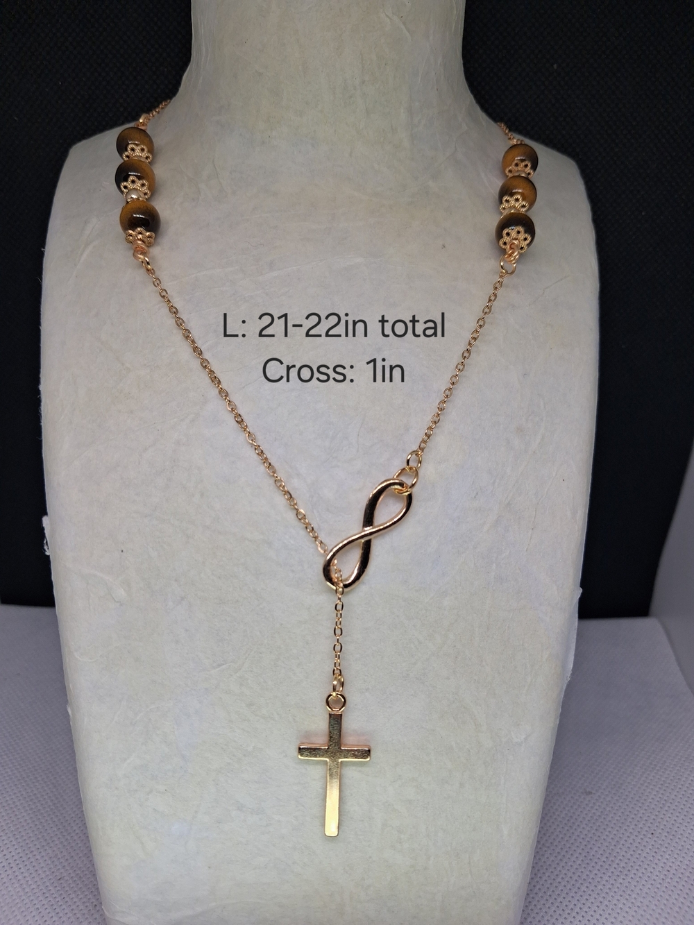 Gold-Tone Infinity Cross Lariat Necklace - Women Jewelry
